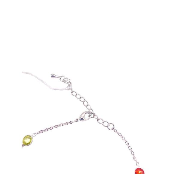 Dainty silver multi colored gem bracelet - Picture 3 of 4